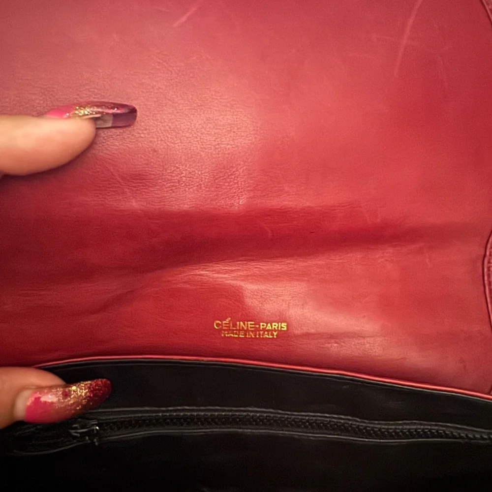 Celine vintage Red Quilted Leather Bag with COA - Picture 13 of 17